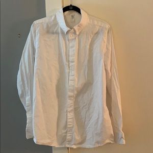 American apparel white long sleeve button down